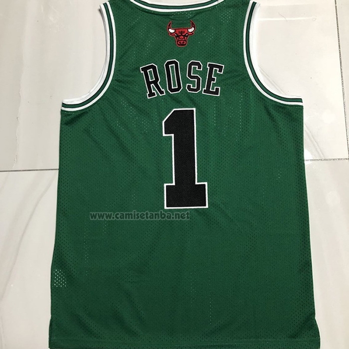 Camiseta Chicago Bulls Derrick Rose #1 Mitchel & Ness 2008-09 Verde